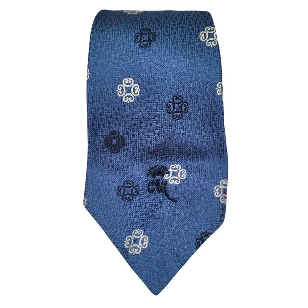 Countess Wara 70s Wide Damask Silk‎ Necktie Retro Statement